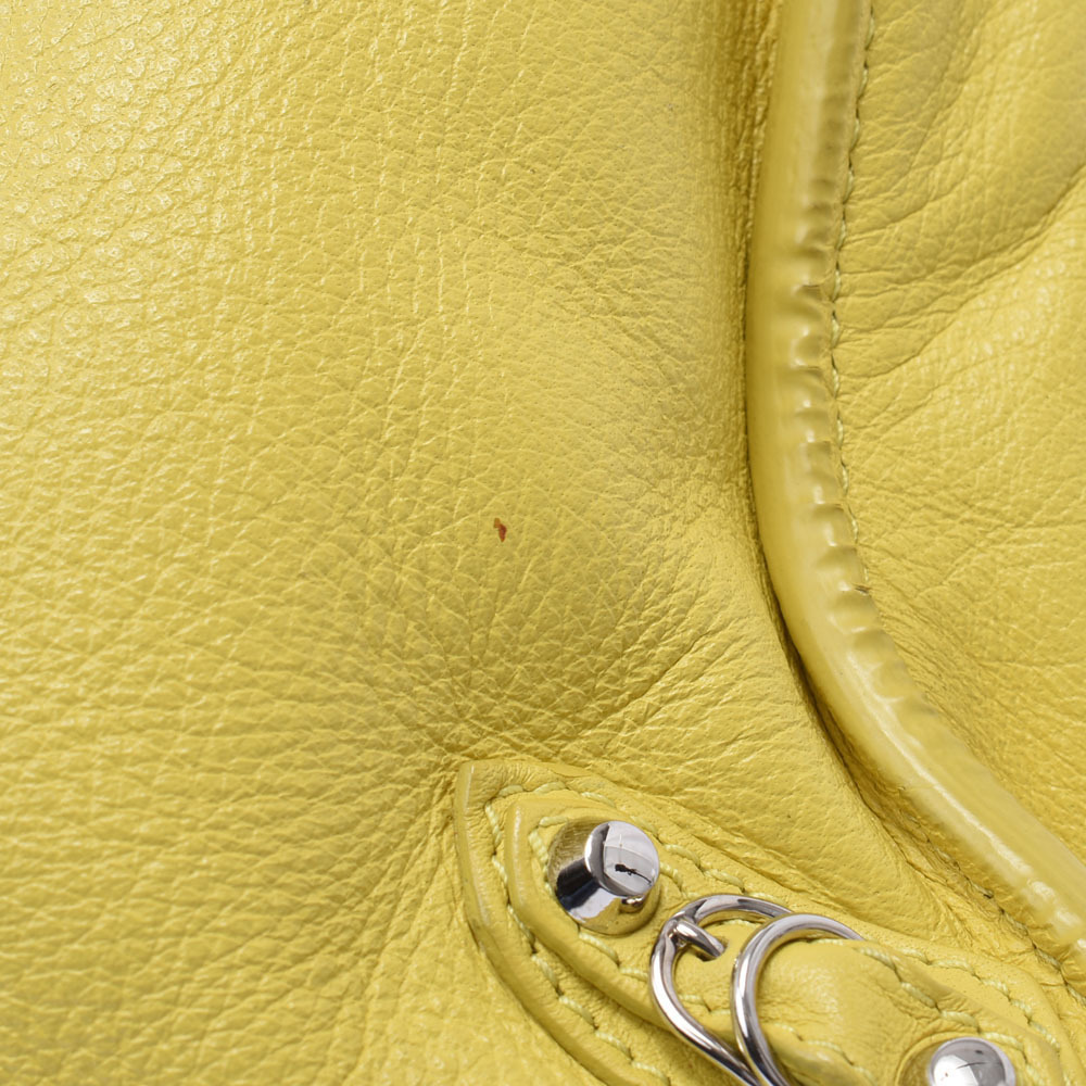 BALENCIAGA The Paper Bag Yellow Calfskin Handbag - Picture 9 of 11